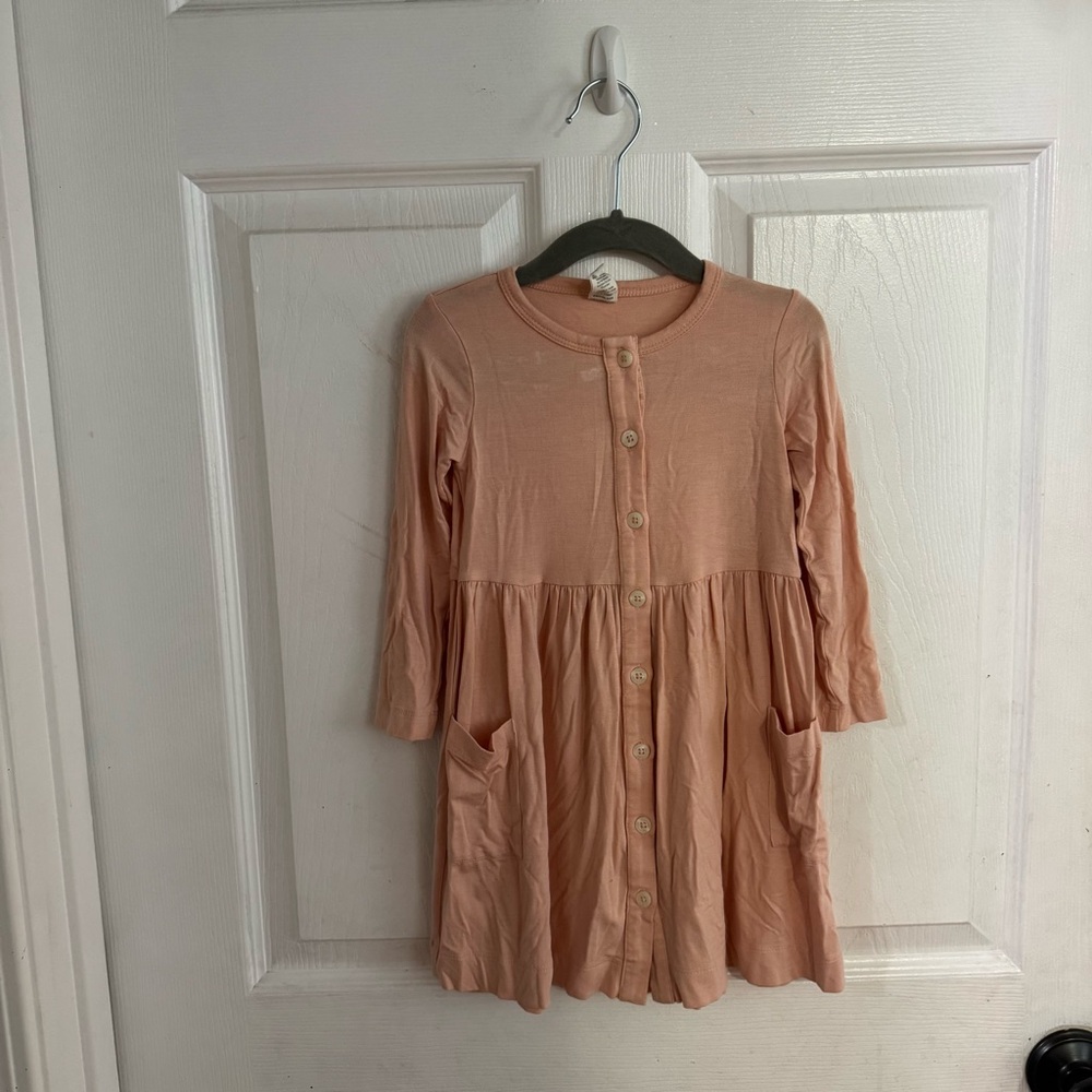 Kate Quinn Pink Button-Down Bamboo Girls Dress Size 2T